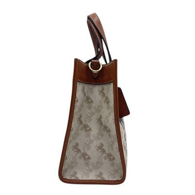 Sale COACH Field Tote 22 2way Shoulder Bag PVC Leather Horse and Carriage C8456