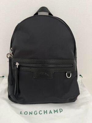 Longchamp Le Pliage Neo S size Backpack Rucksack Zipper bag Black Leather