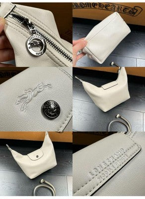 LONGCHAMP mini tote bag 2WAY shoulder bag Handbag White Leather Women's fashion