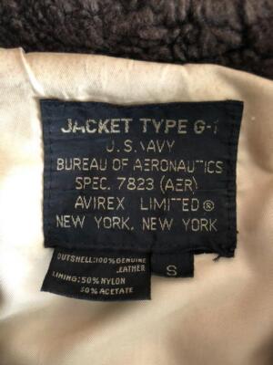 AVIREX Type G-1 Vintage S size men's leather jacket brown