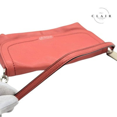 COACH One-shoulder bag Accessory Pouch Handbag Parka Large Pink Canvas
