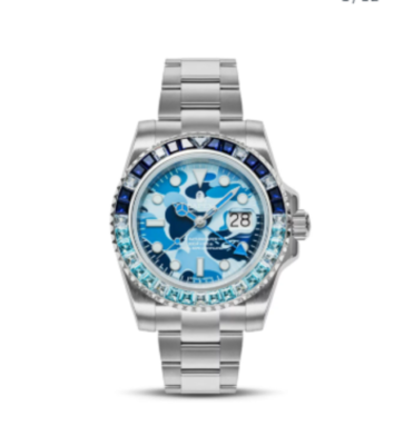 A BATHING APE TYPE 2 BAPEX ABC CAMO CRYSTAL STONE STAINLESS STEELFree size