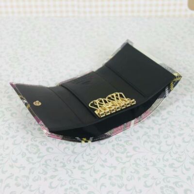 chose 2colors Vivienne Westwood Wallet Check Pattern Key Case Tri-fold 69VV305