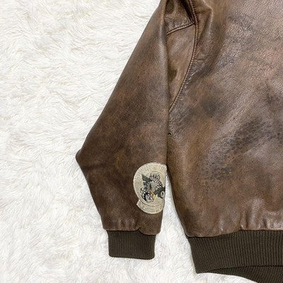 VTG Avirex A-2  Leather Jacket Flight jacket A-2 Patch Patch M Vintage 80s