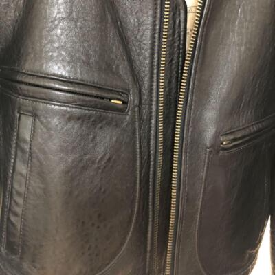 In good condition Vintage Avirex Leather Jacket Genuine Leather Type G2 XS Black
