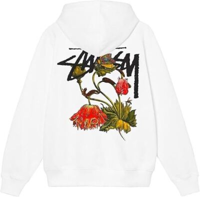 see description size S-XL Stussy Sweatshirt Hoodie Flower Art Logo Print Hoodie