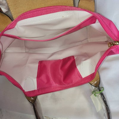 see description 3size Longchamp Le Pliage Tote Bag Handbag Pink Leather
