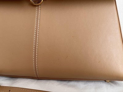 CAFUNÉ leather shoulder bag Stance Bag large with metal fittingssp brown