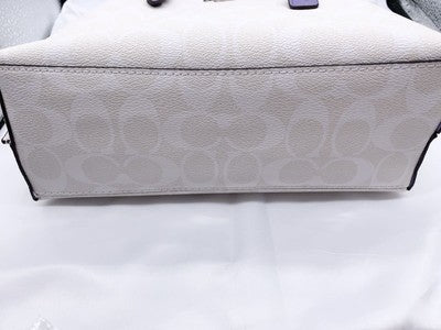 Coach C4250 Mollie Tote 25 in signature canvas Crossbody White Outlet New