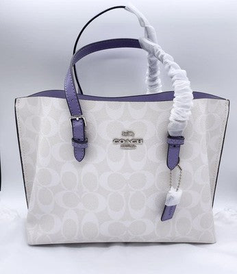Coach C4250 Mollie Tote 25 in signature canvas Crossbody White Outlet New