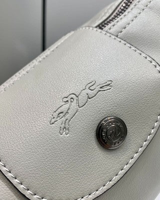 Longchamp Le Pliage XS size Tote Bag Handbag Pouch Turtle Dove Gray Leather