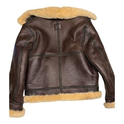 AVIREX TYPE B-3 Real Mouton Jacket bomber jacket Genuine Leather size 36 Brown