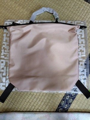 Longchamp Le Pliage Energy Backpack Zipper bag Nylon bag Pink Beige Leather