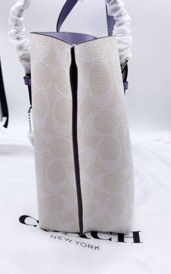 Coach C4250 Mollie Tote 25 in signature canvas Crossbody White Outlet New