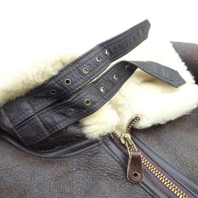Avirex B-3 flight jacket Mouton Lamb Leather Sheepskin Brown Men's Size 36/M