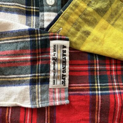 XS BAPE A BATHING APE A Long Sleeve Multi-colored flannel shirt Multicolor
