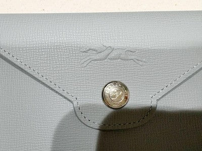 Longchamp Hand bag Clutch Bag Leather Pouch Multi-Case Gray Leather Second bag