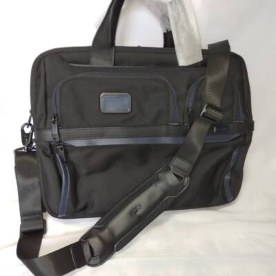 TUMI ALPHA3 Organizer Laptop Brief 2603141 Commuting PC Bag Navy Blackpp