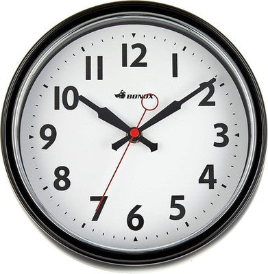 Dulton Wall Clock Black Steel Glass Battery Operated S426-207BK Sweep movement