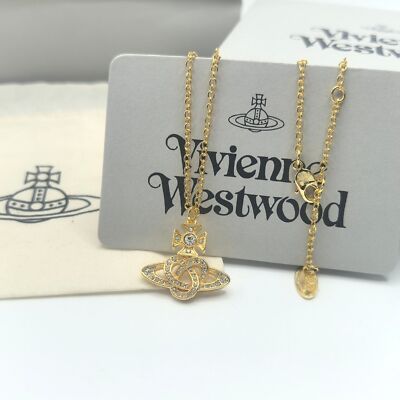 check description Vivienne Westwood Knot Heart Hollow Saturn Necklace Pendant