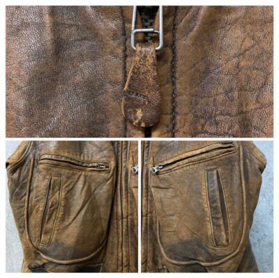 Vintage 80s US NAVY Avirex Type G2 Leather Bomber flight Jacket XL Brown