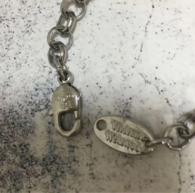 Vivienne Westwood necklace smallorb silver red chain80cm drawstring bag cross