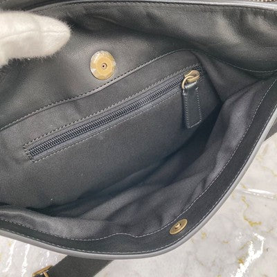 Coach Shoulder bag brand logo simple Crossbody Purse in Black Leather