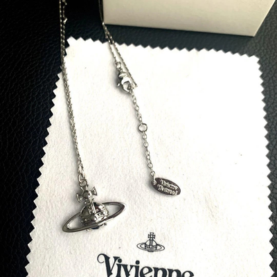 Vivienne Westwood Susie Orb Necklace, Silver, 45cm Chain, 2.5x1.7cm Pendant