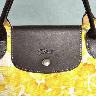Longchamp Le Pliage L size Tote Bag Handbag Yellow petals Women's fashion