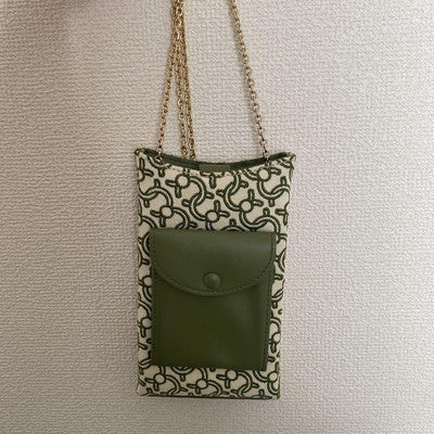 CAFUNE Smartphone shoulder chain bag, green, women's mini bag