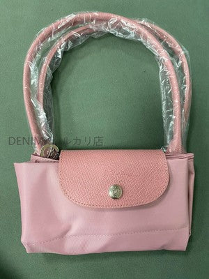 Longchamp S-L size Tote Bag Hand bag nylon bag Zipper bag Pink Leather
