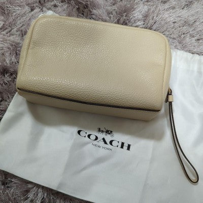COACH Basquiat Collaboration Pouch Clutch Bag Beige COACH C5617