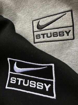 see description size S-XL Nike Stussy logo embroidered padded sweatshirt hoodie