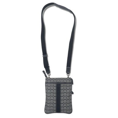 Coach Mini Signature Shoulder Bag in Grey Canvas and Leather Zip bag