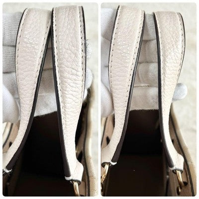 Coach C8417 Handbag Shoulder Bag White Khaki one item only From JAPAN New item
