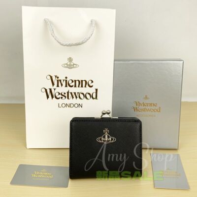 Vivienne Westwood Leather Multi-Card Pocket Snap button closure Wallet NEW