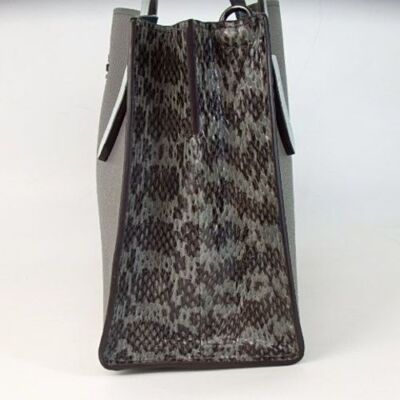 Coach Python Pattern 2way Shoulder Bag Handbag Zip bag Grey Lrather Women's