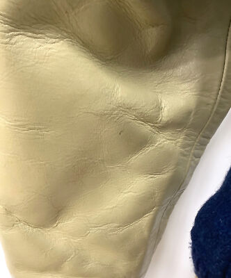 【40】 WHITESVILLE WV11375 Leather Stadium Jumper Award jacket Navy x beige