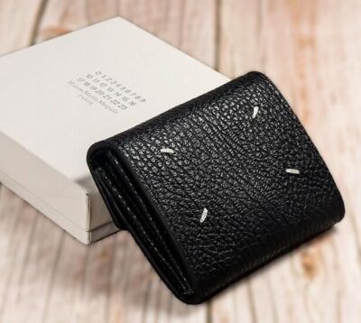 Maison Margiela Leather Money Bi-fold Wallet Card Case Black