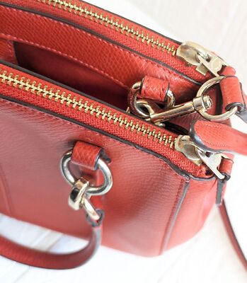 COACH Tote Bag Signature Patent Shoulder bag 2way Zip bag leather Orange