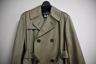 JUNYA WATANABE COMME des GARÇONS Trench Graphic Print Coat Size XS Olive