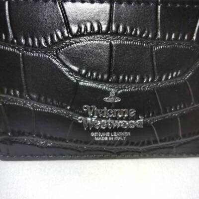 Vivienne Westwood Short Wallet Embossed Card Holder Leather Money 14266 Black