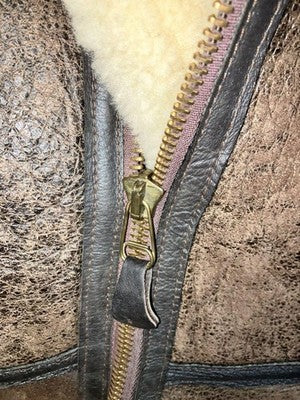 Avirex B-3 Flight Leather Jacket Mouton Size 40 Military Vintage Dark Brown