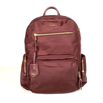 [Good Condition] Tumi Backpack Nylon Carry Charm Included Wine Red