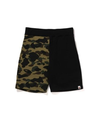 check description A Bathing Ape 1st Camo Back Shark Sweat Shorts Green Yellow