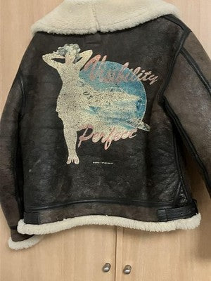 Avirex B-3 Flight Leather Jacket Mouton Size 40 Military Vintage Dark Brown