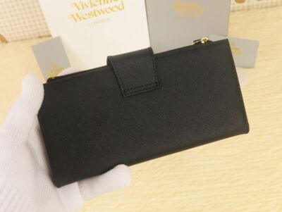 chose 3colors Vivienne Westwood Long Bi-fold Wallet 66VV906 Black Rose Blue