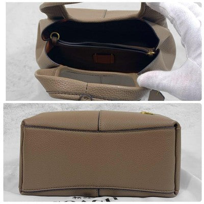 COACH CM545 LANA23 Crossbody 2way Shoulder Bag Leather Dark Stone Brown Outlet