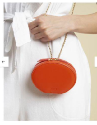 cafune egg chain bag color: scarlet　Orange mini bag for women, brand new