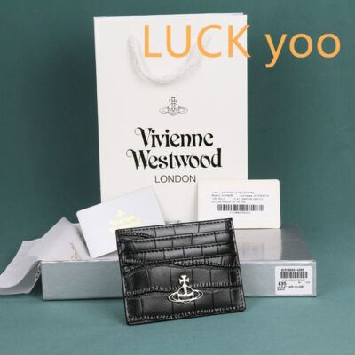 Vivienne Westwood Short Wallet Embossed Card Holder Leather Money 14266 Black